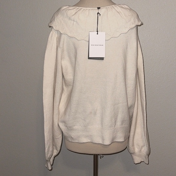 Women's Crewneck Pullover Sweater - Who What Wear Cream XL Ivory - Picture 2 of 8